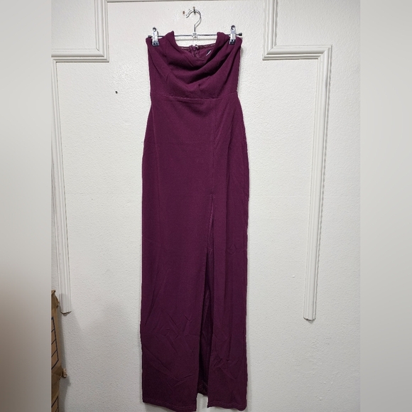 Lulus Sensational Beauty Plum Purple Strapless Maxi Dress S Wedding Party Formal - Picture 6 of 9